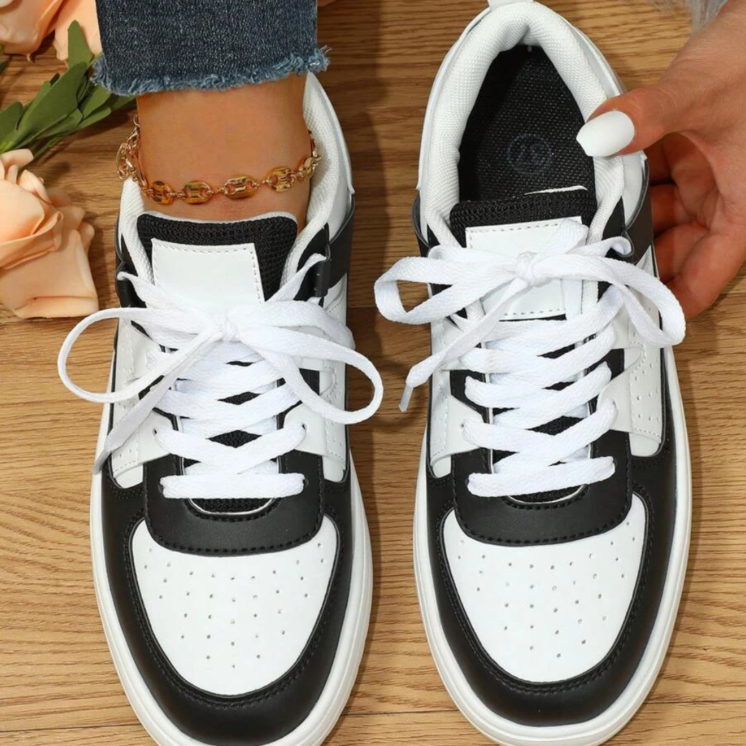Women's Color Block Platform Sneakers Trendy Casual Style
