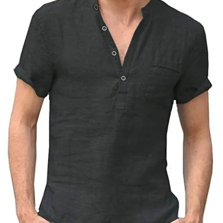 Men's Short Sleeve Linen Shirt
