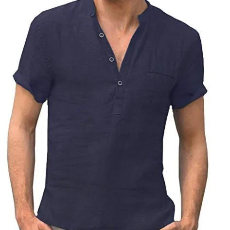 Men's Short Sleeve Linen Shirt