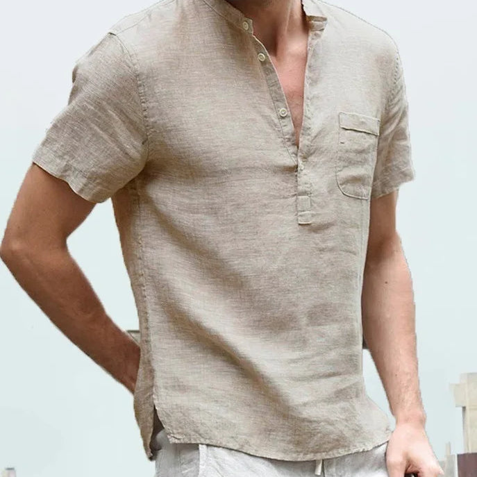 Men's Short Sleeve Linen Shirt