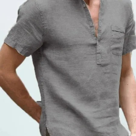 Men's Short Sleeve Linen Shirt