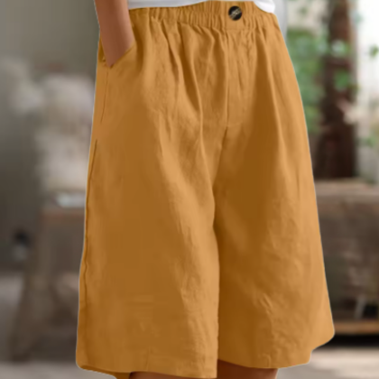 Relaxed High-Waisted Bermuda Shorts for Women