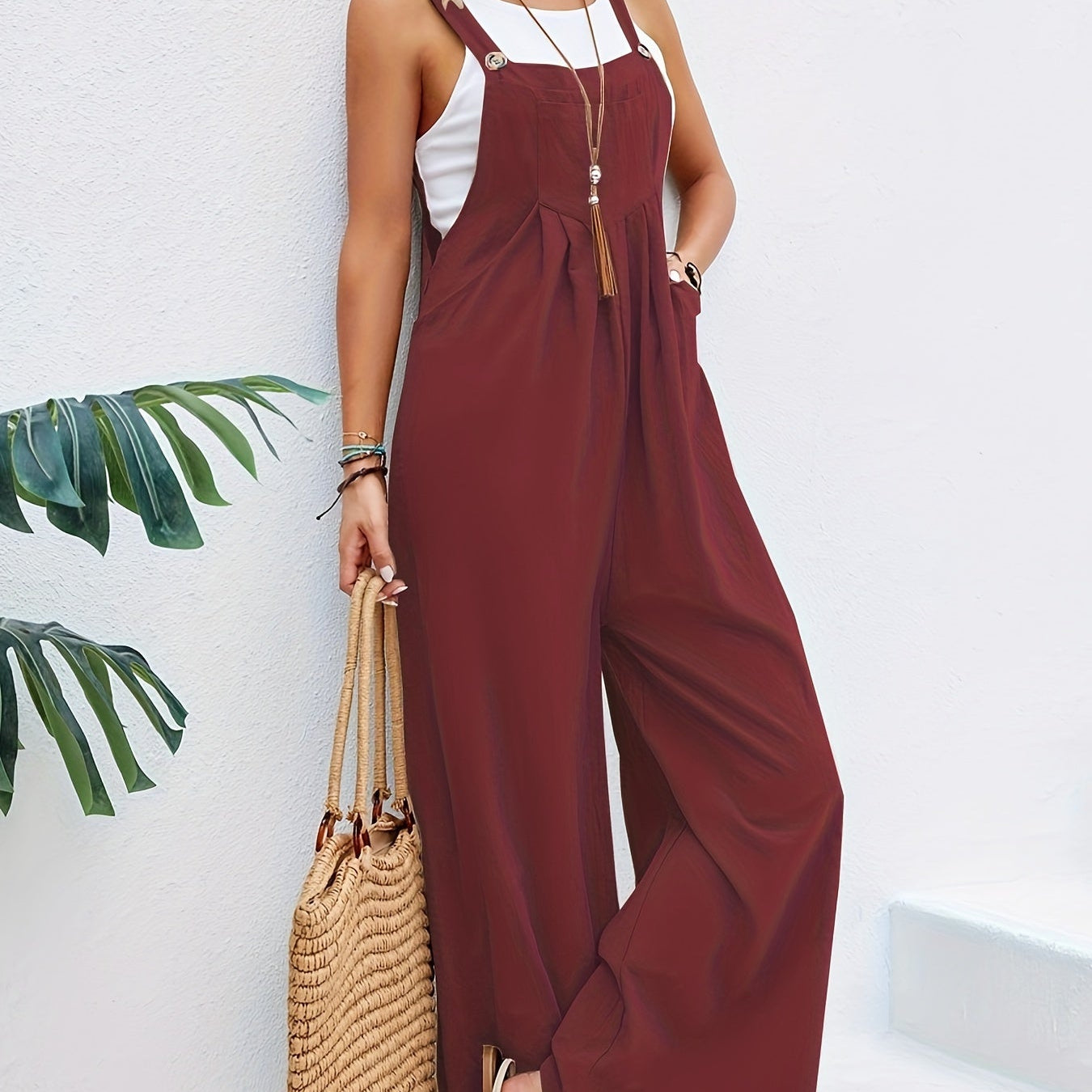 Women's Bohemian Linen Jumpsuit
