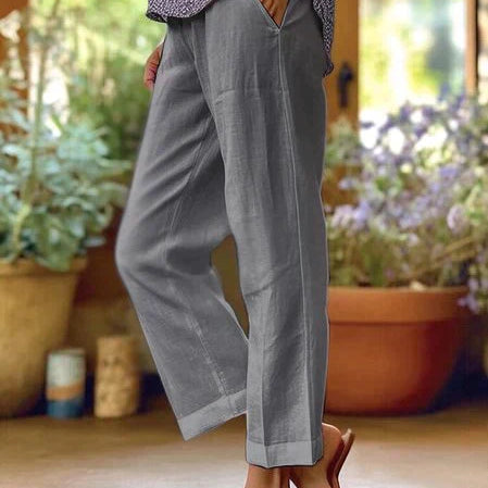Pantalón Mujer Amplio y Ligero Corte Fluido