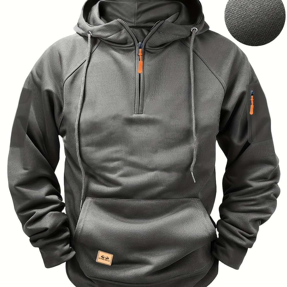 Sweat à Capuche Homme décontracté à Col Zippé