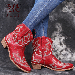 Vintage hímzett cowboy csizmák nőknek