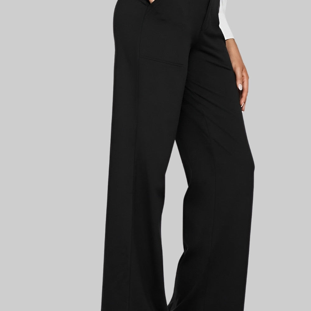 Wide High-Waisted Pants with Pockets for Women