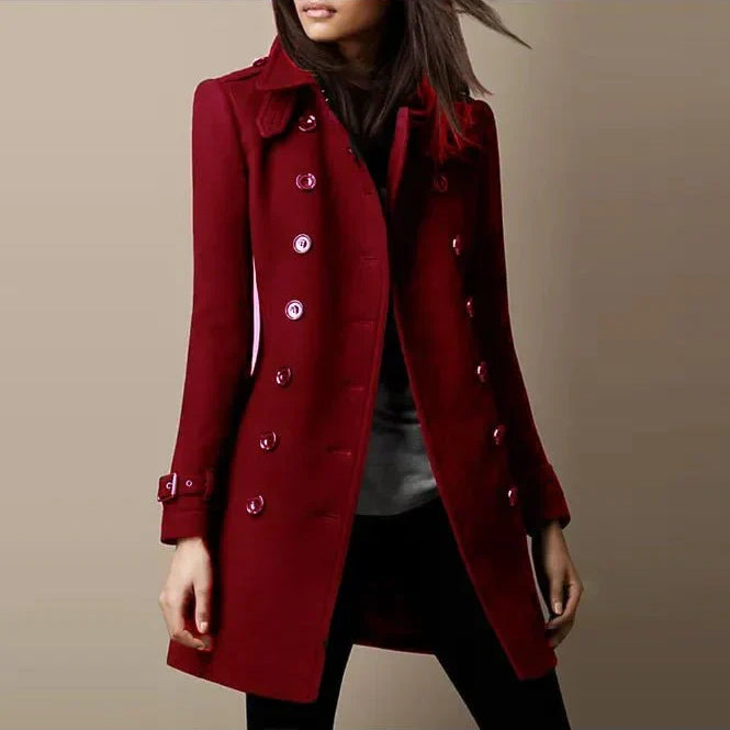 Elegant Women's Double-Breasted Wrap Coat