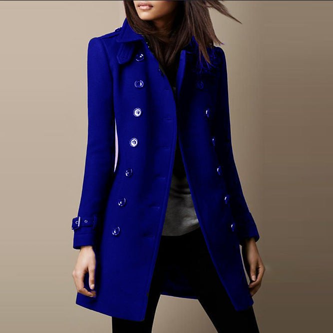 Elegant Women's Double-Breasted Wrap Coat