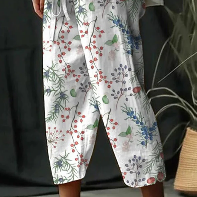 Pantalón Ancho para Mujeres con Cintura con Cordón Ajustable