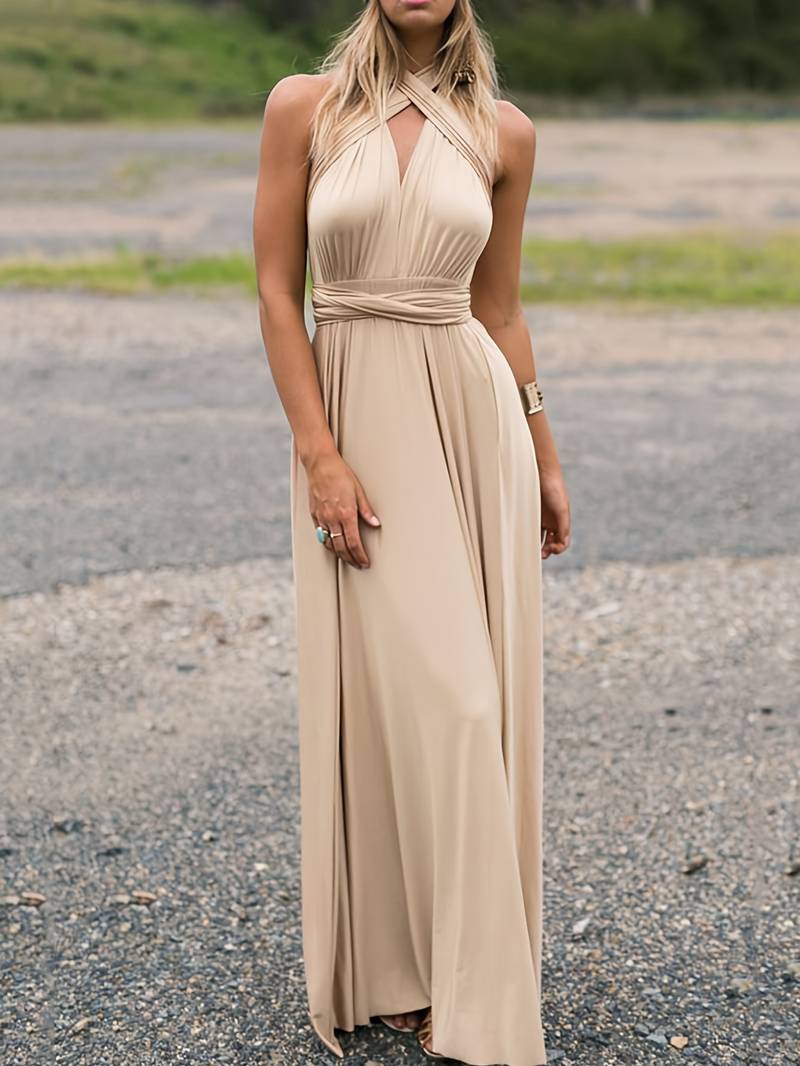 Robe maxi femme asymétrique élégante