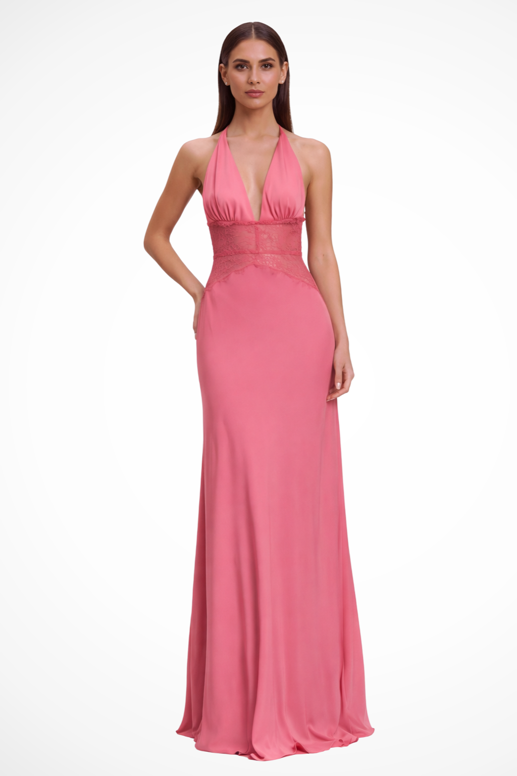 Élégante Robe Longue Femme Dos Nu Col Halter