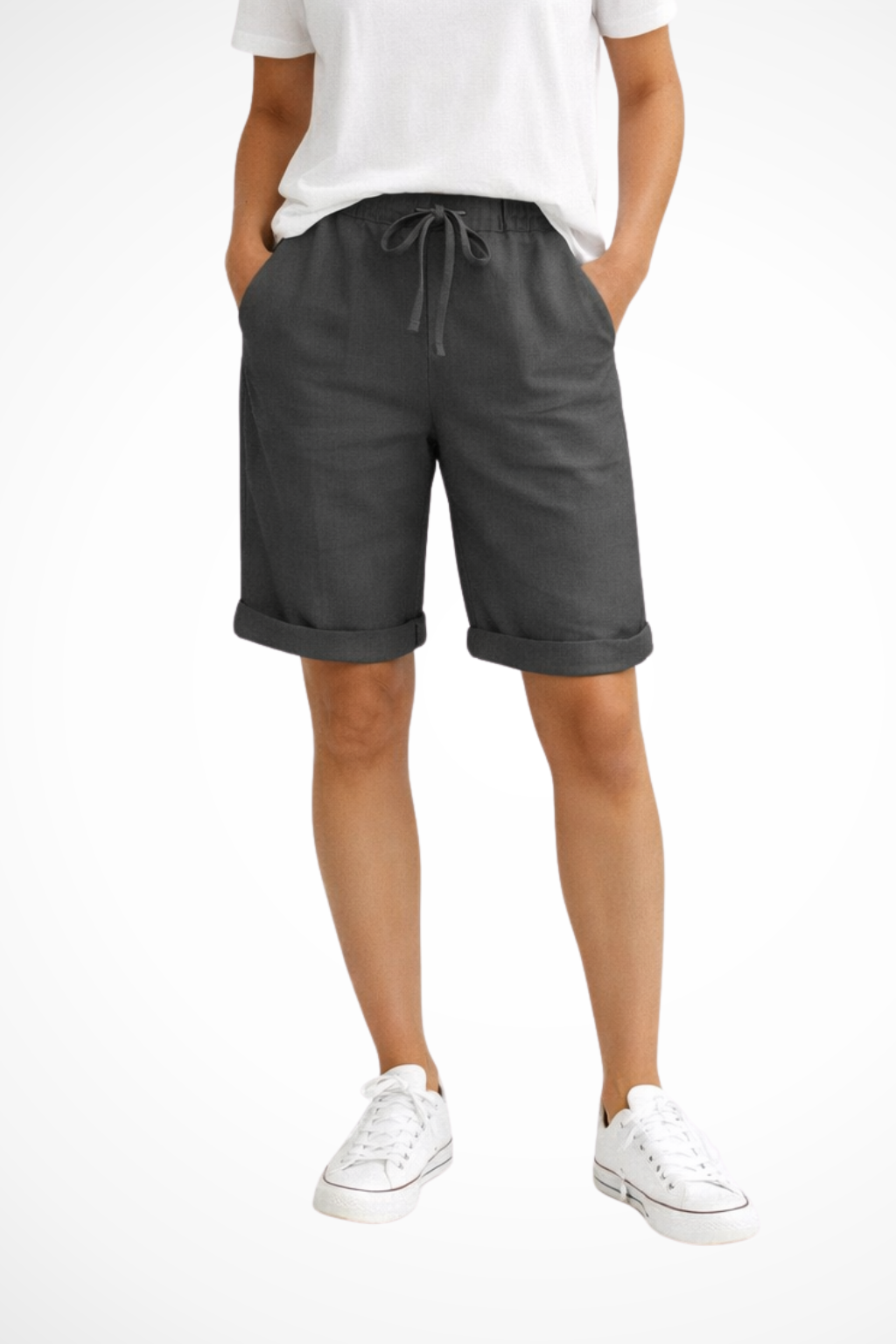 Pantalon Capri en Lin pour Femme, Coupe Décontractée, Confort Quotidien