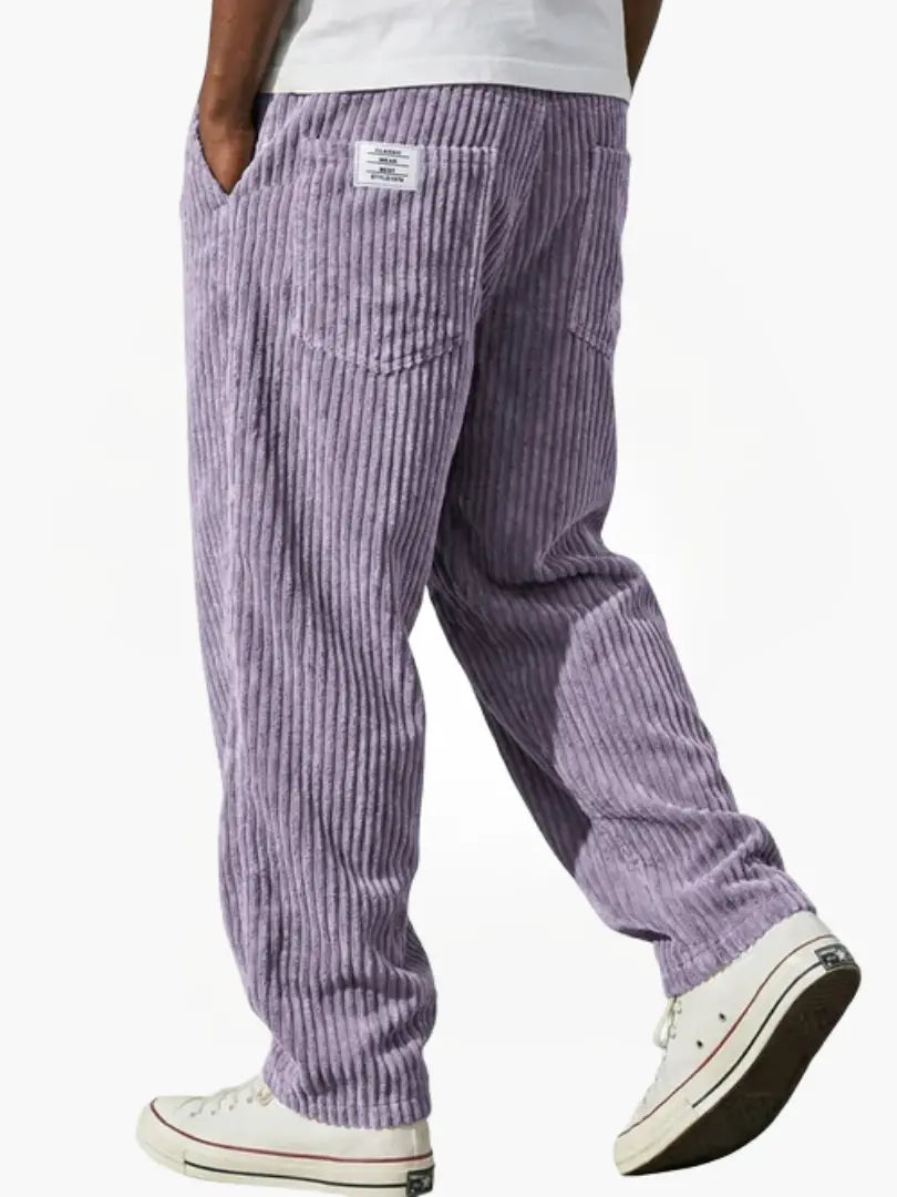 Men's Casual Straight-Leg Corduroy Trousers