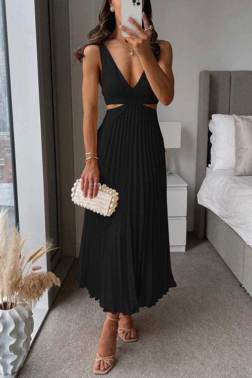 Robe Midi Plissée Élégante pour Femme