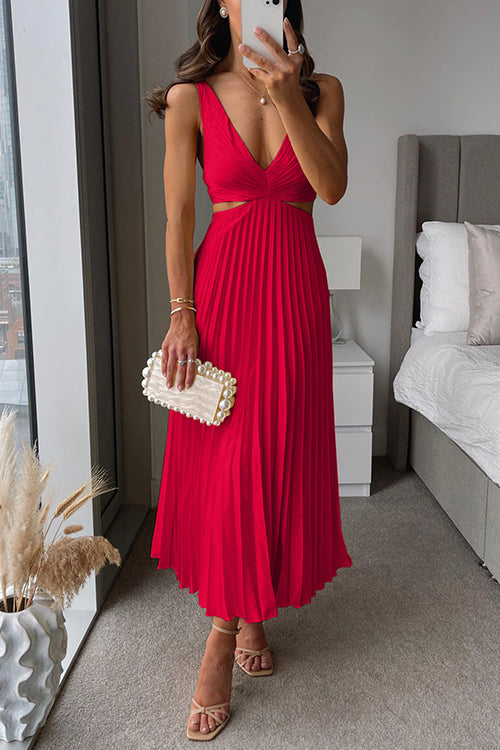 Robe Midi Plissée Élégante pour Femme