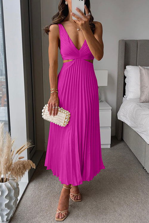 Robe Midi Plissée Élégante pour Femme