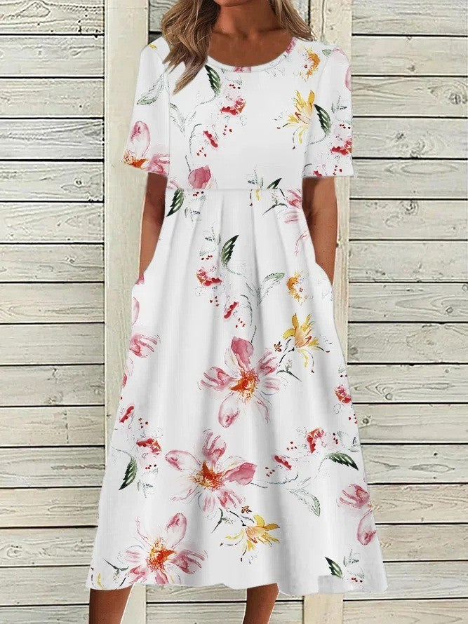 Vestido midi floral para mujer