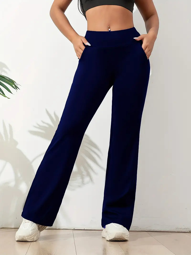 Pantalon Large Taille Haute Confort Décontracté pour Femme