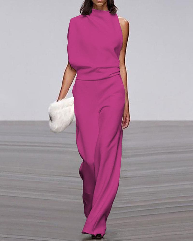 Elegant Sleeveless Draped Jumpsuit for Women