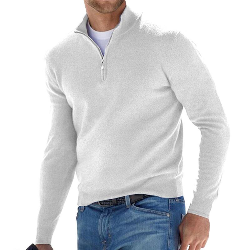 Men’s Half-Zip Sweater with Stand-Up Collar