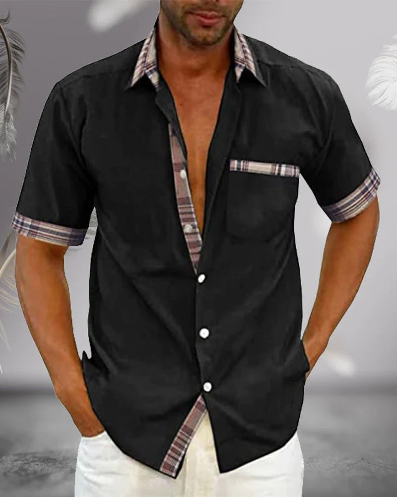 Casual Short-Sleeve Button-Up Summer Style Shirt for Men