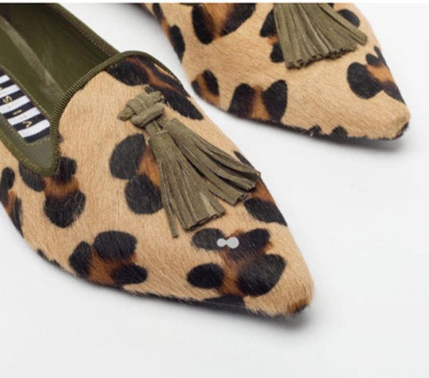 Women's Slip-On Pointed-Toe Loafers with Tassels
