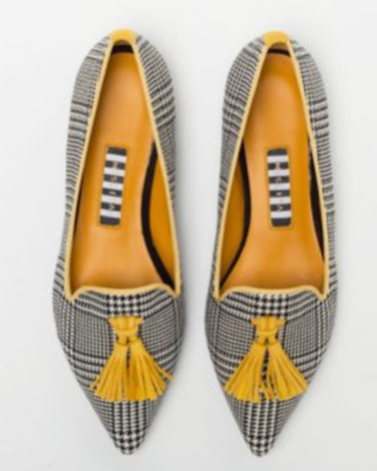 Women's Slip-On Pointed-Toe Loafers with Tassels