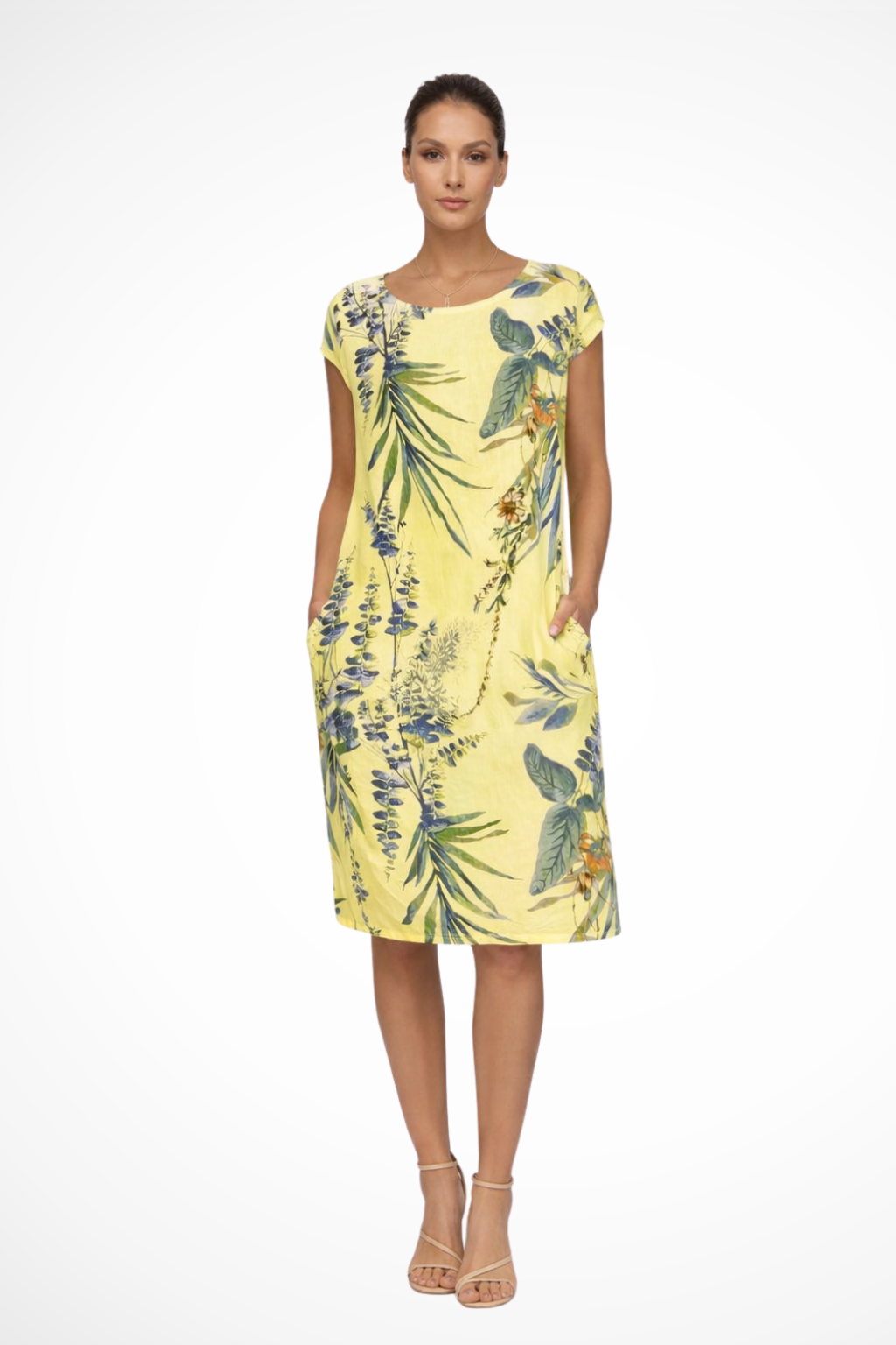 Robe d'Été Femme Décontractée à Imprimé Botanique