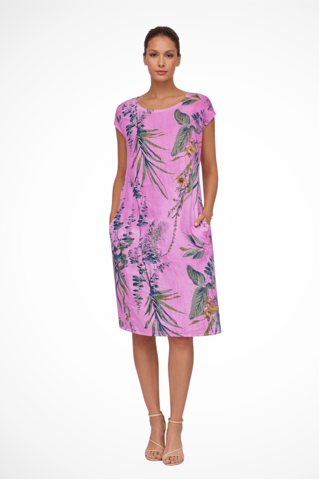 Robe d'Été Femme Décontractée à Imprimé Botanique