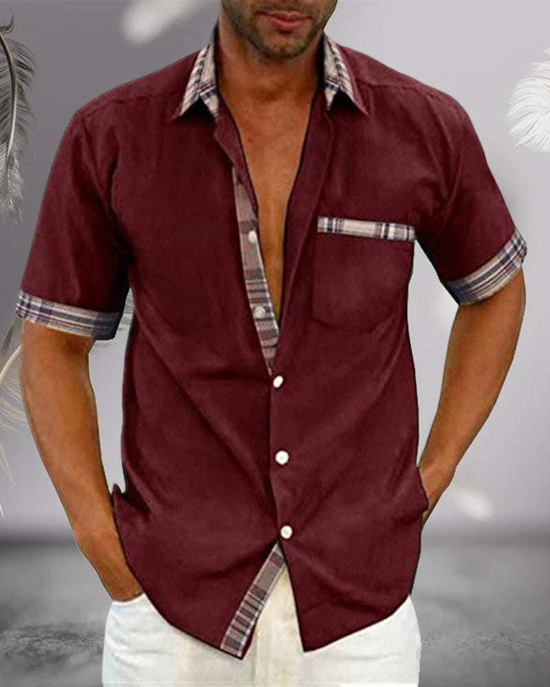 Casual Short-Sleeve Button-Up Summer Style Shirt for Men