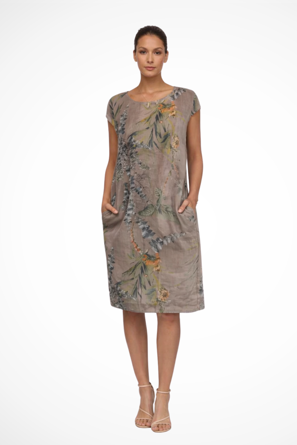 Vestido de verano fluido estampado botánico para mujer
