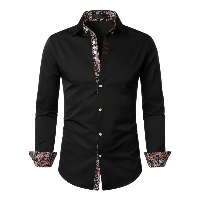 Men's Casual Slim Fit Button-Down Shirt with Long Sleeves