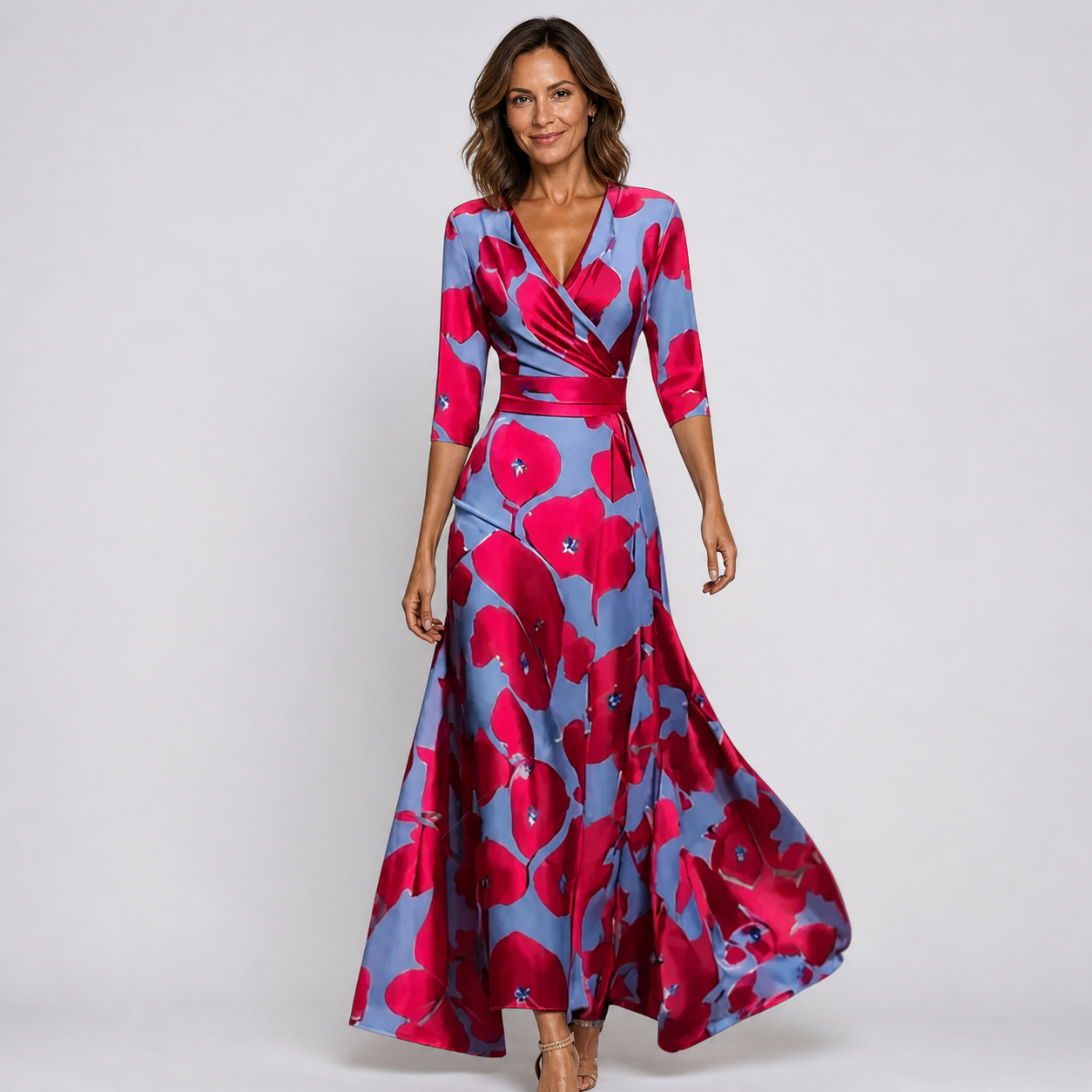 Robe Maxi Fleurie Cache-Cœur Élégance Bohème