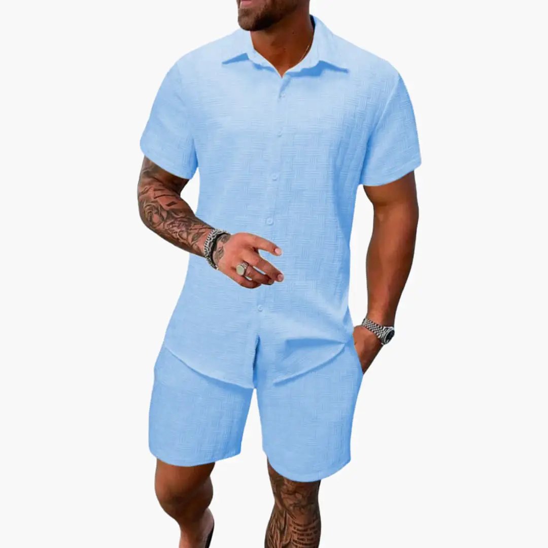 Men's Casual Shirt and Shorts Set