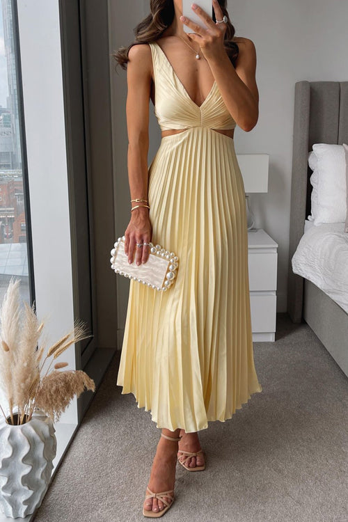 Robe Midi Plissée Élégante pour Femme