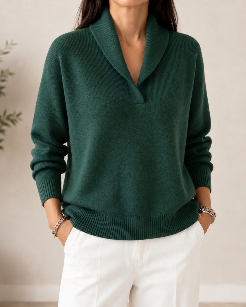 Women's soft knit V-neck sweater