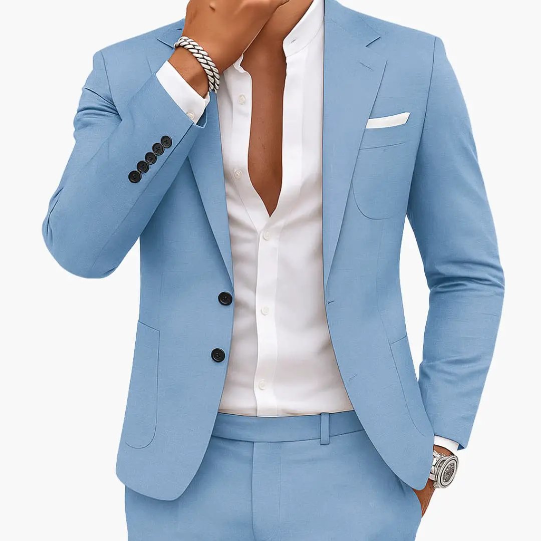 Costume Homme Élégant Slim Fit Ensemble Blazer et Pantalon