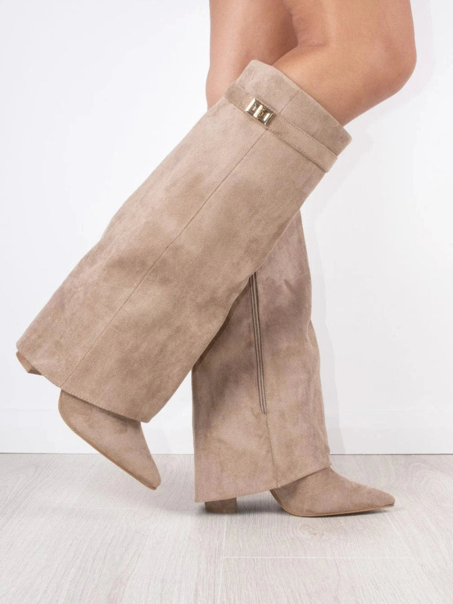 Elegant Women's Knee-High Block-Heel Boots