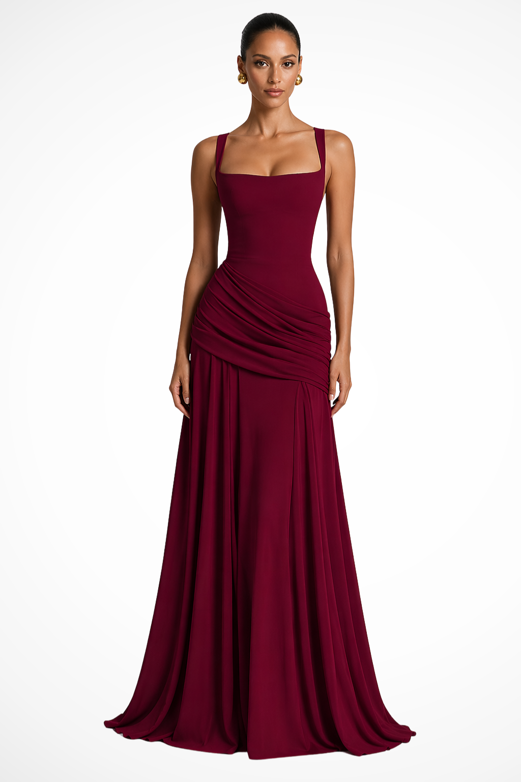 Vestido Maxi con Escote Cuadrado para Mujer Boda