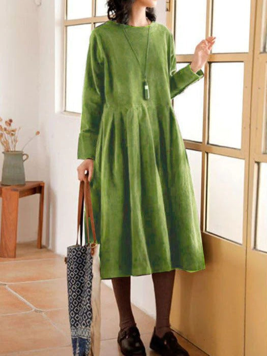 Women’s Long-Sleeve, Flowing Midi Dress