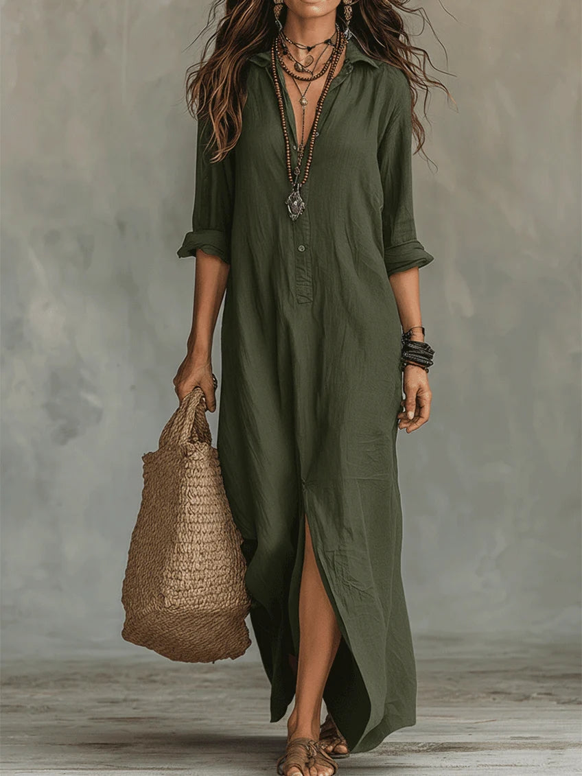 Robe maxi fluide noire pour femme
