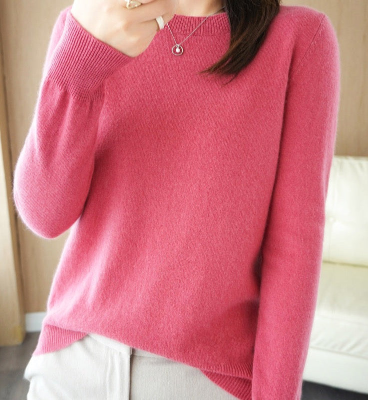Casual Long-Sleeve Crew-Neck Pullover for Women