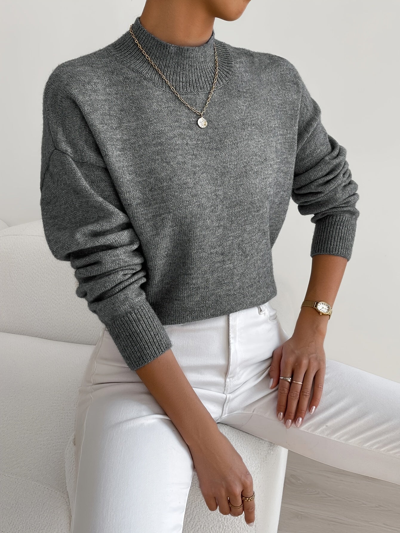 Women's Soft Knit Crew-Neck Sweater