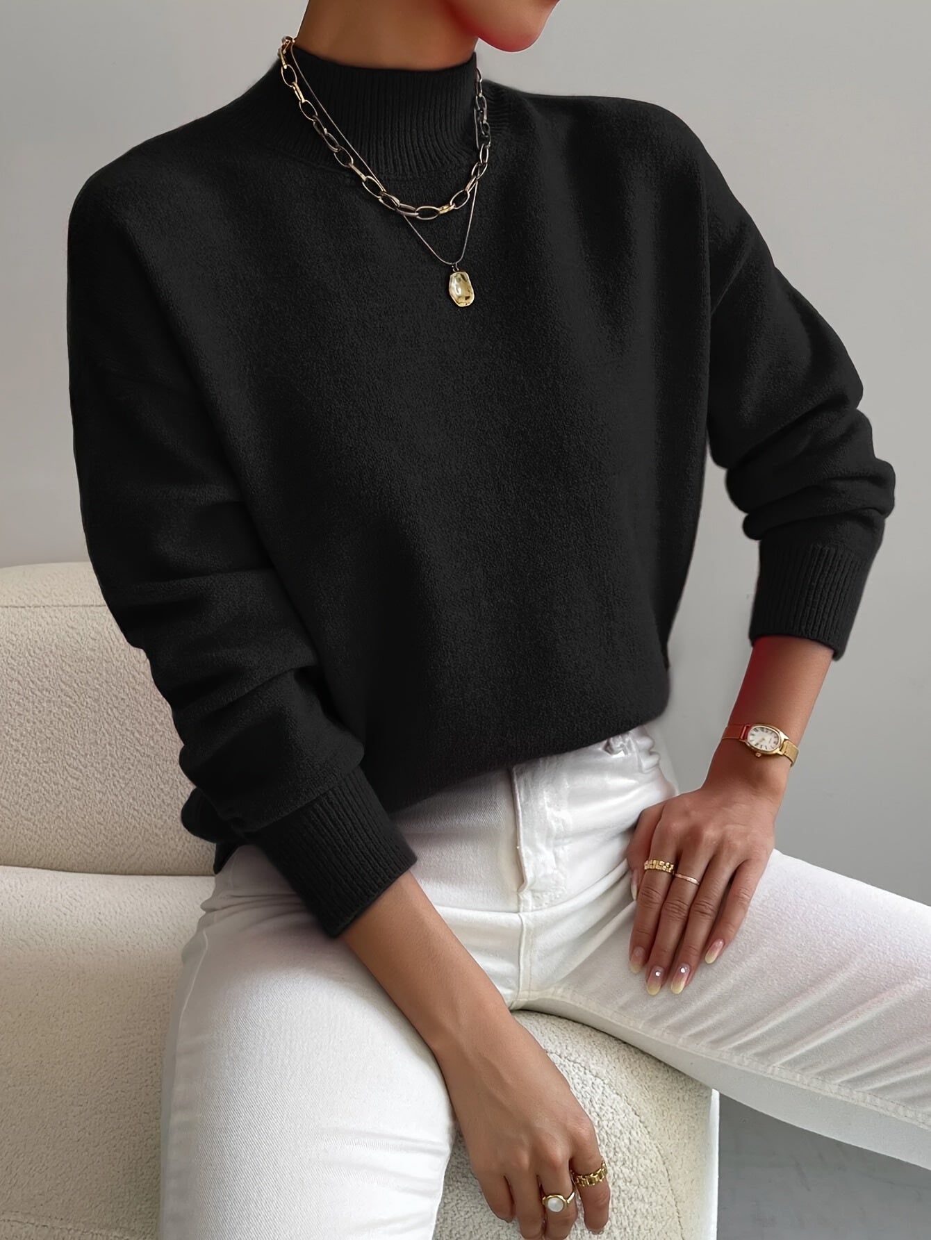 Women's Soft Knit Crew-Neck Sweater