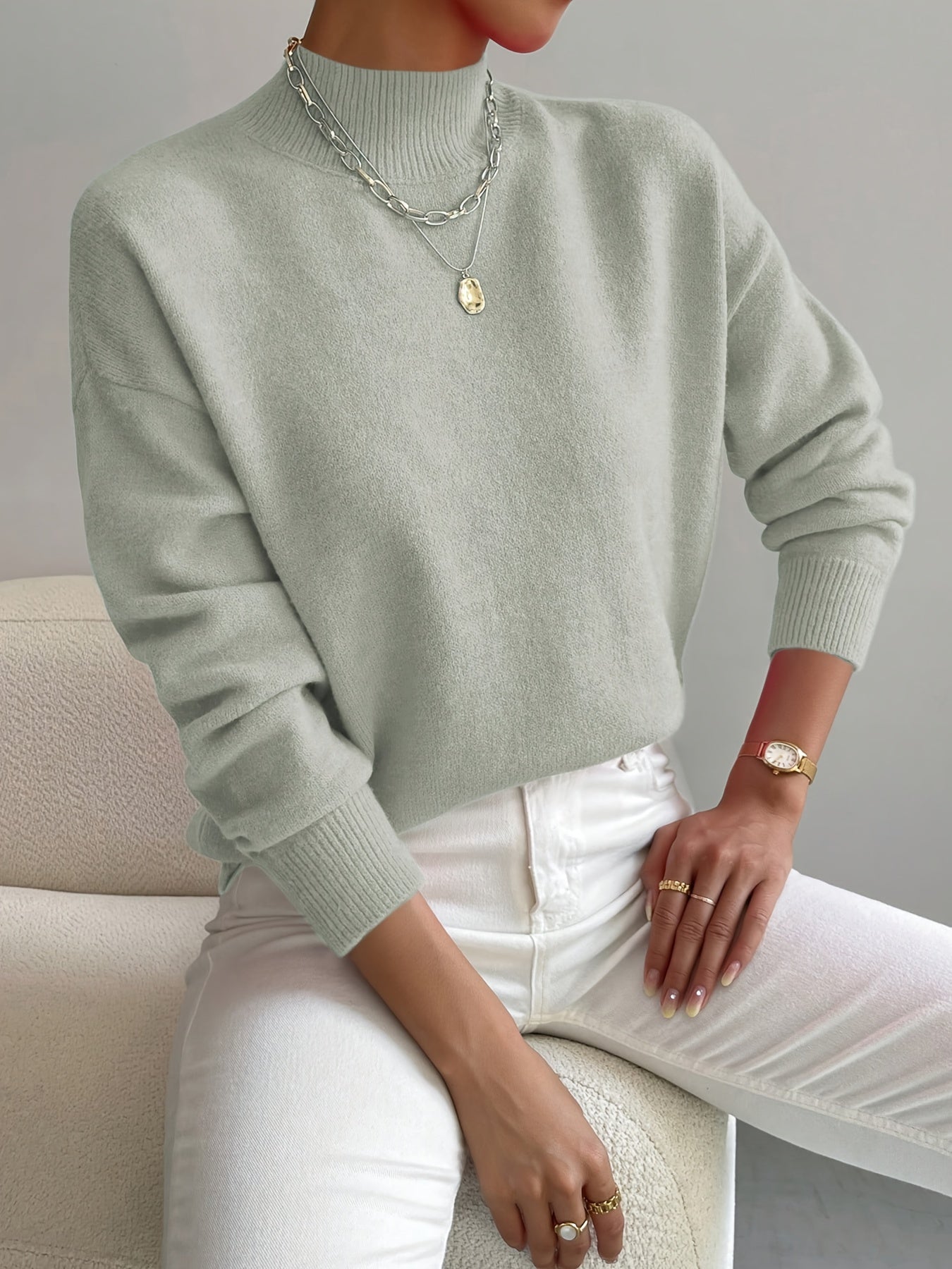 Women's Soft Knit Crew-Neck Sweater