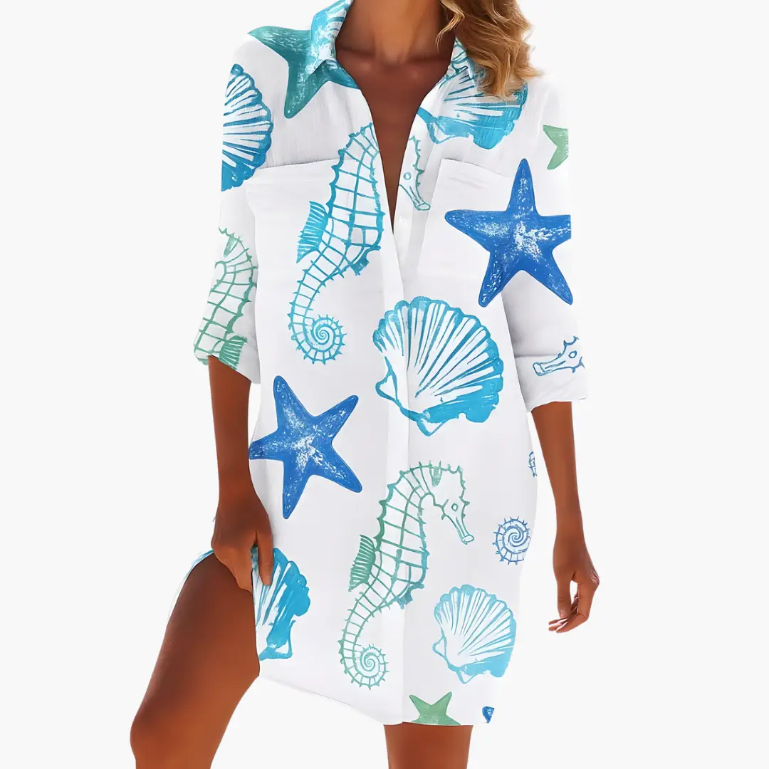 Women's Tropical Print Casual Loose Summer Dress