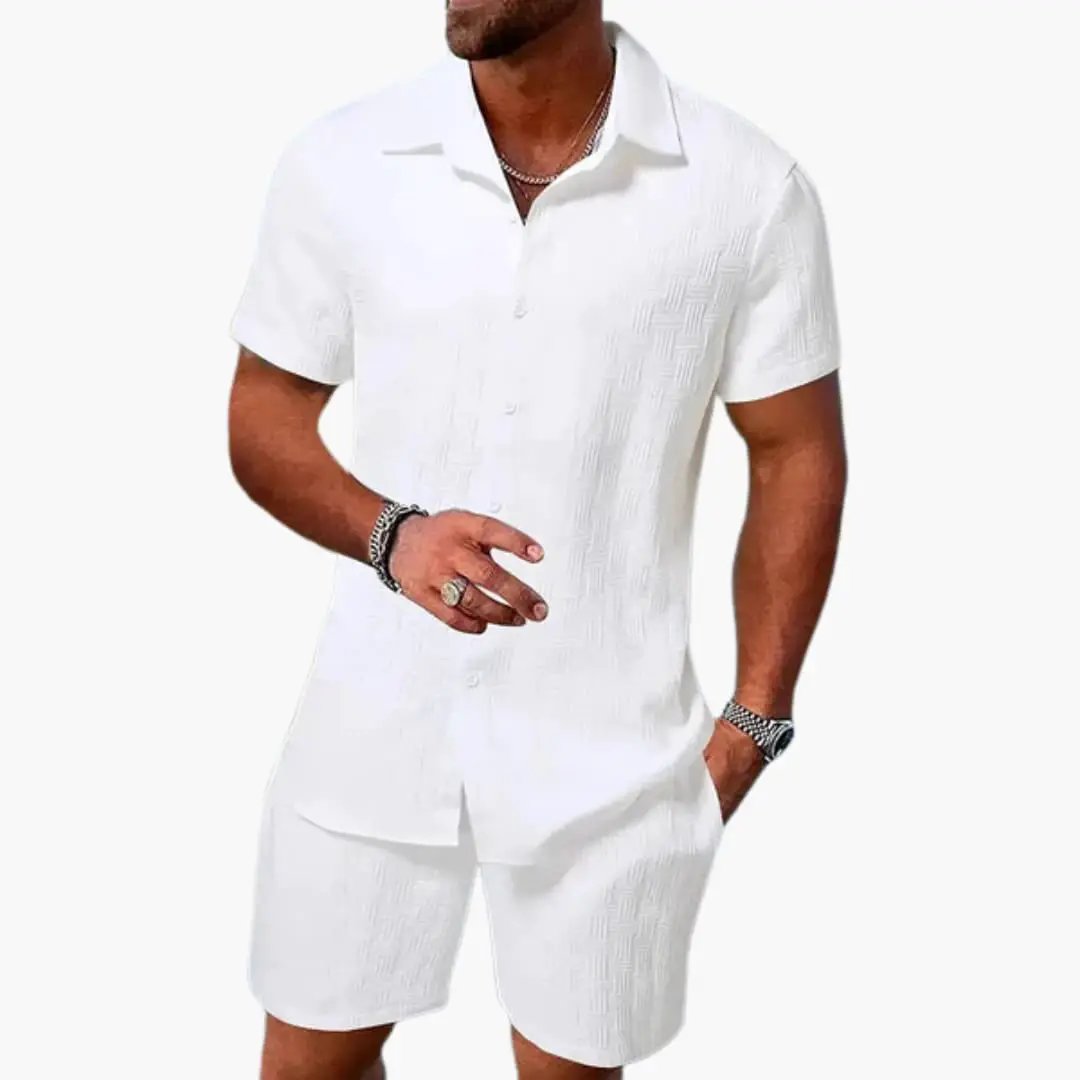 Men's Casual Shirt and Shorts Set
