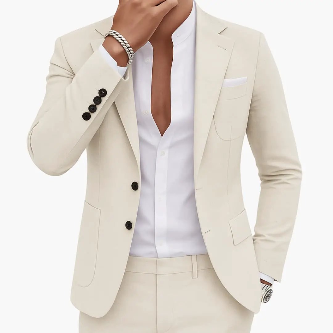 Costume Homme Élégant Slim Fit Ensemble Blazer et Pantalon