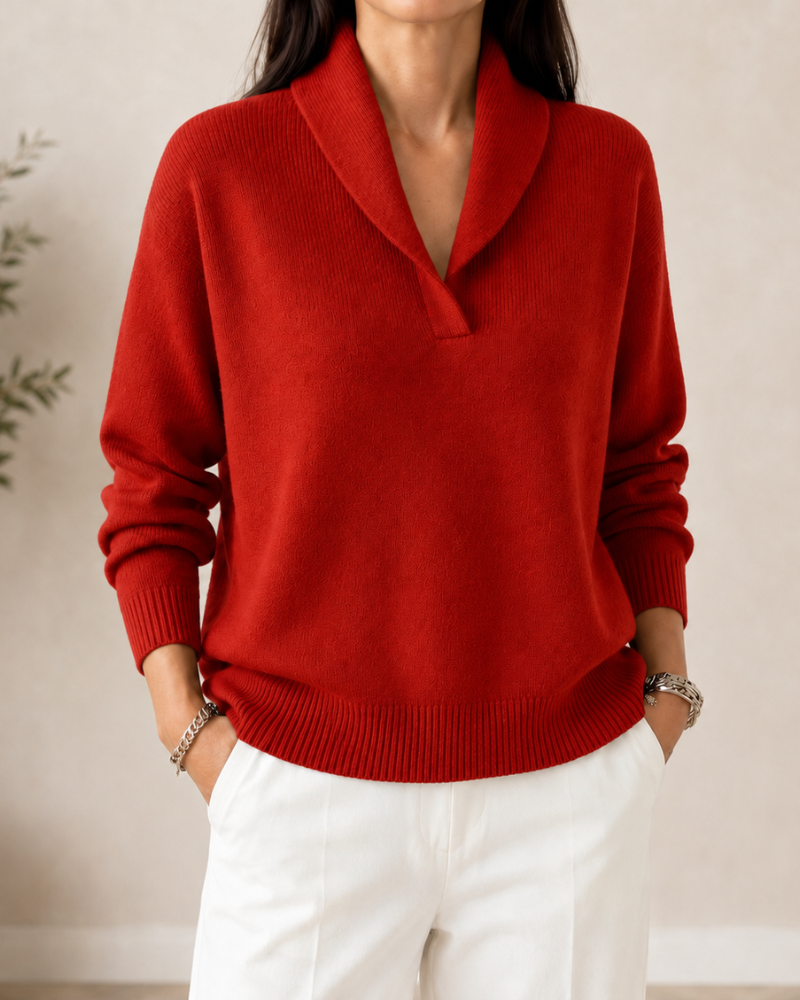Women's soft knit V-neck sweater